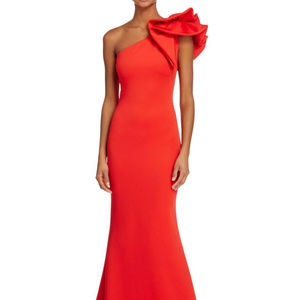 Red On Shoulder Gown Stunning
